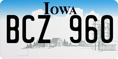 IA license plate BCZ960