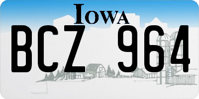 IA license plate BCZ964