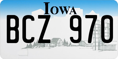 IA license plate BCZ970