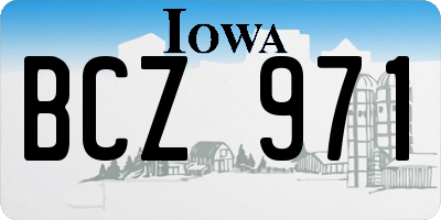 IA license plate BCZ971