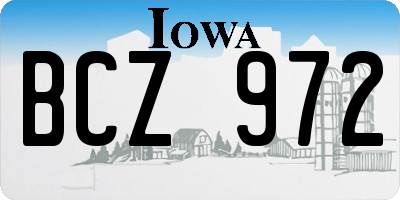 IA license plate BCZ972