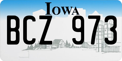 IA license plate BCZ973