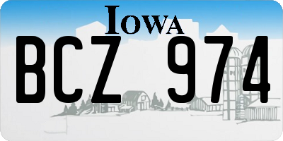 IA license plate BCZ974