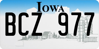IA license plate BCZ977