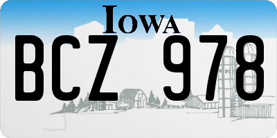 IA license plate BCZ978
