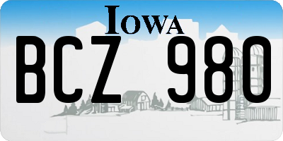 IA license plate BCZ980