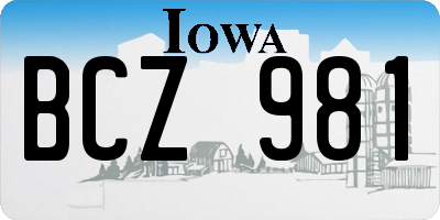IA license plate BCZ981