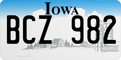 IA license plate BCZ982