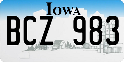 IA license plate BCZ983