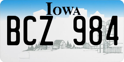 IA license plate BCZ984