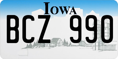IA license plate BCZ990