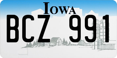 IA license plate BCZ991