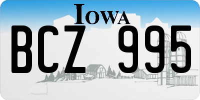IA license plate BCZ995