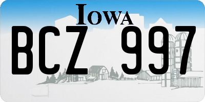 IA license plate BCZ997