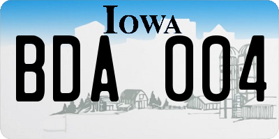 IA license plate BDA004