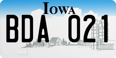 IA license plate BDA021