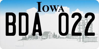 IA license plate BDA022