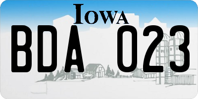 IA license plate BDA023