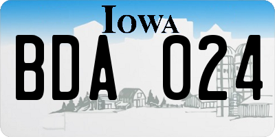 IA license plate BDA024