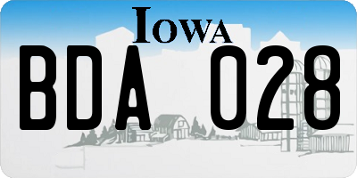 IA license plate BDA028