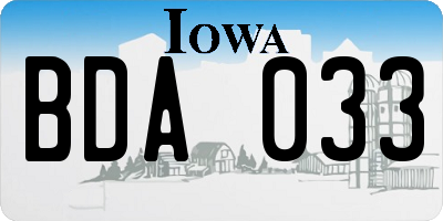 IA license plate BDA033