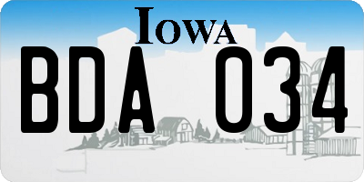 IA license plate BDA034