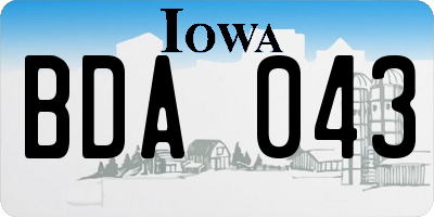 IA license plate BDA043