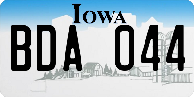 IA license plate BDA044