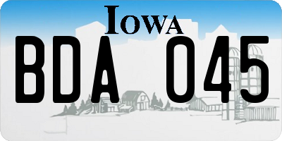 IA license plate BDA045