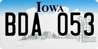 IA license plate BDA053