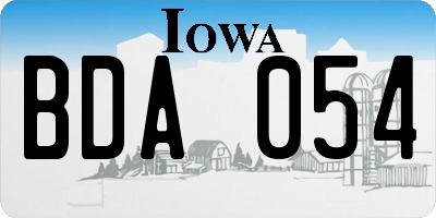 IA license plate BDA054
