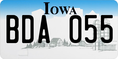 IA license plate BDA055