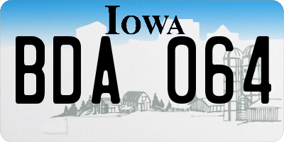 IA license plate BDA064
