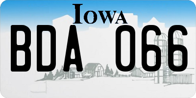IA license plate BDA066