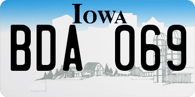IA license plate BDA069