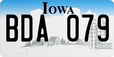 IA license plate BDA079