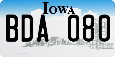 IA license plate BDA080