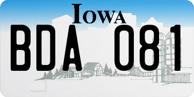 IA license plate BDA081