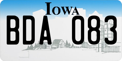 IA license plate BDA083