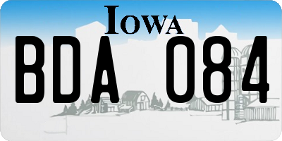 IA license plate BDA084