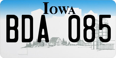 IA license plate BDA085