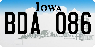 IA license plate BDA086
