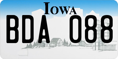 IA license plate BDA088