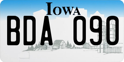 IA license plate BDA090