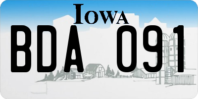 IA license plate BDA091