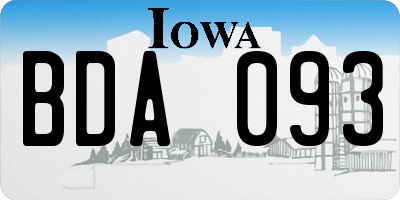 IA license plate BDA093