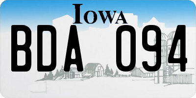 IA license plate BDA094