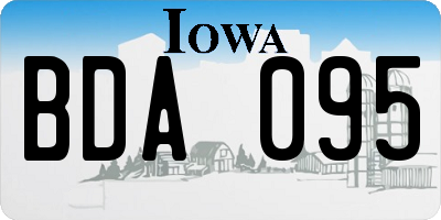 IA license plate BDA095