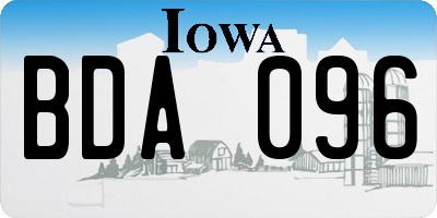 IA license plate BDA096