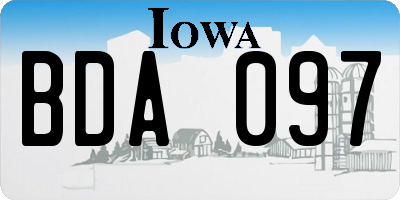 IA license plate BDA097